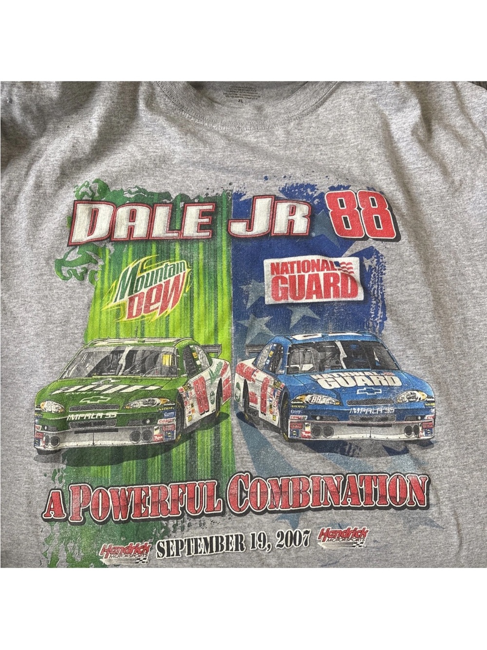 Dale Earnhardt Jr #88 Mountain Dew & National Guard Graphic Tee - Gray